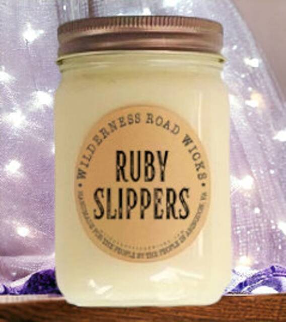 Ruby Slippers Soy Candle - Rose/Jasmine Scent Hand Poured