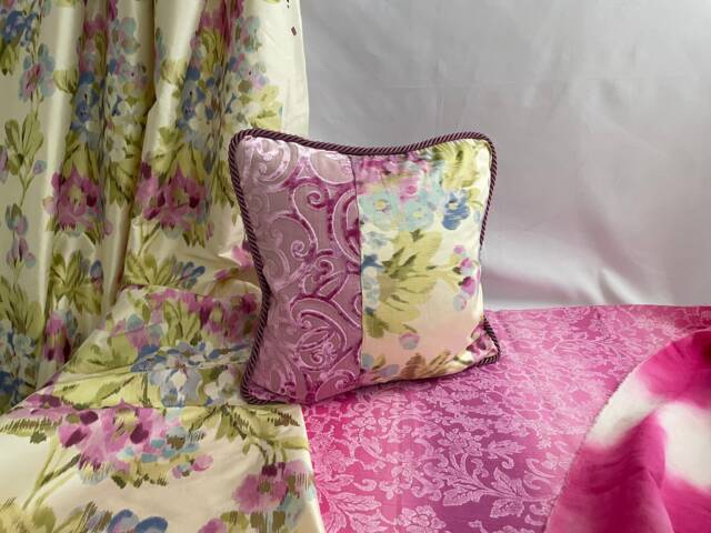 Designers Guild Silk Velvet Pillow Cover Lilac Purple Floral, 16 - image 1