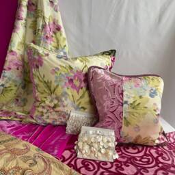 Designers Guild Silk Velvet Pillow Cover Lilac Purple Floral, 16 - thumbnail 3