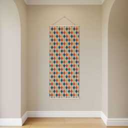 Harlequin Pattern Tapestry - Wall Hanging Unique Art - thumbnail 2