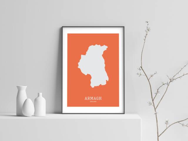 Armagh Map Art Print - Modern Irish Wall Decor - image 1