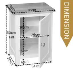 Bedside Table Solid Oak Top, 1 Door, Assembled - thumbnail 3