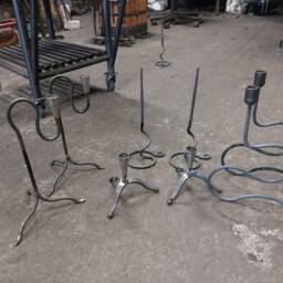 Hand Forged Wrought Iron Candlestick - S-Shape Snake Style - thumbnail 4