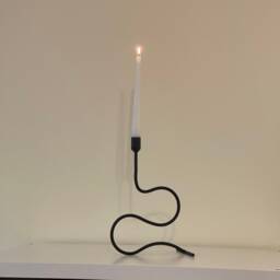 Hand Forged Wrought Iron Candlestick - S-Shape Snake Style - thumbnail 2