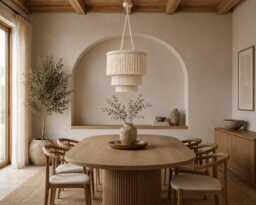 Boho Fringe Chandelier - Handmade Cotton Pendant Light Modern Ceiling Nursery Lighting Dining Room Japandi Decor - thumbnail 1