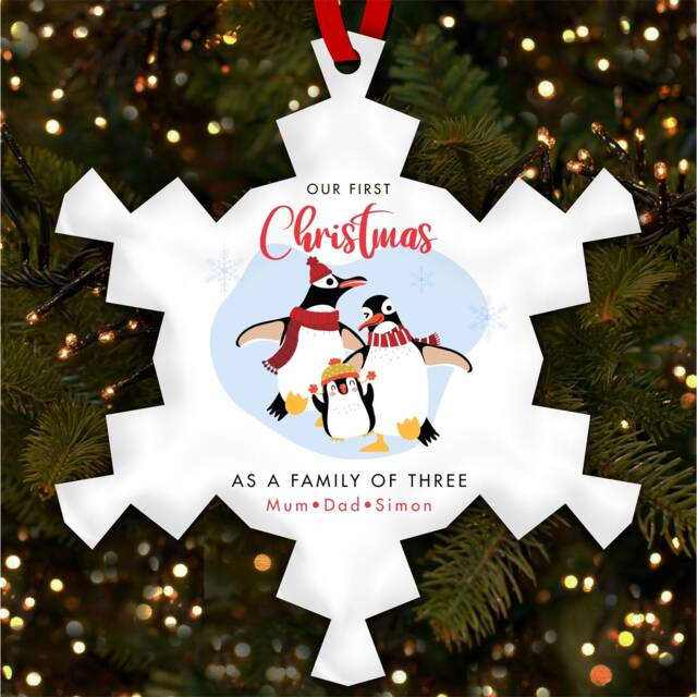 First Christmas As Family Personalised Tree Ornament Decoration
