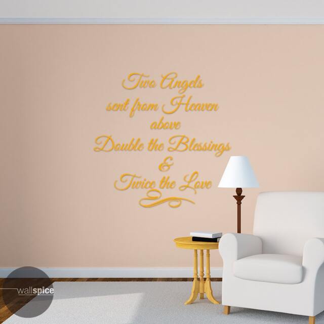 Two Angels Sent From Heaven Double The Blessings Twice Love Vinyl Wall Decal Sticker - image 1