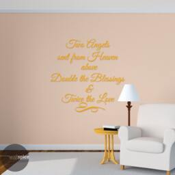 Two Angels Sent From Heaven Double The Blessings Twice Love Vinyl Wall Decal Sticker - thumbnail 1