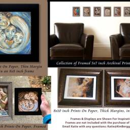 Gifts For Her, Mother & 3 Children With Heart, Mom Of 3, Signed Art Print By Kmberggren - Bright Night - thumbnail 3