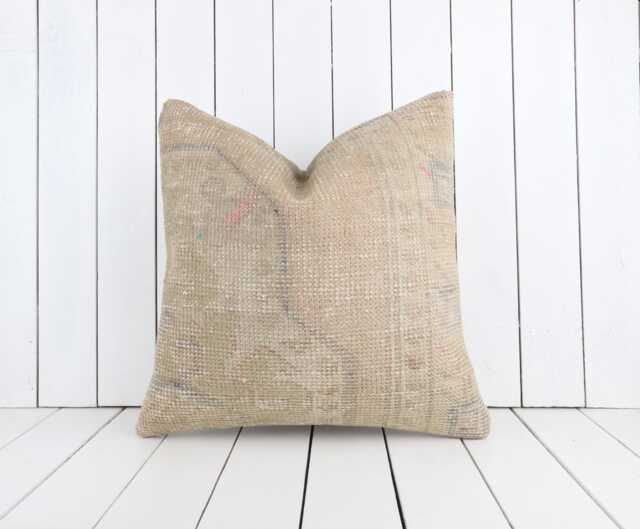 Vintage Turkish Kilim Pillow Cover 20x20, Boho Ethnic Cushion Case - image 1