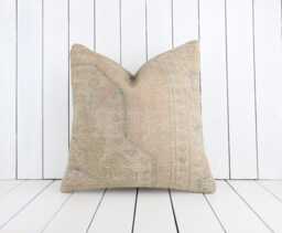 Vintage Turkish Kilim Pillow Cover 20x20, Boho Ethnic Cushion Case - thumbnail 1
