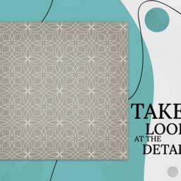 One Line Draw Flowers Illustration Vinyl Flooring, Beige Art Floor, White Gift For Her, Minimalist Decorative Bedroom Inspirations - thumbnail 2