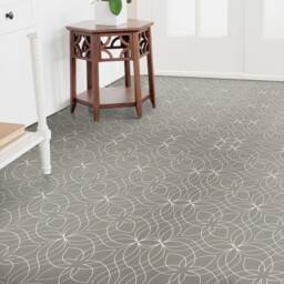 One Line Draw Flowers Illustration Vinyl Flooring, Beige Art Floor, White Gift For Her, Minimalist Decorative Bedroom Inspirations - thumbnail 3