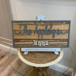 Last Name Sign - Family Welcome Wall Decor Mr & Mrs Rustic Farmhouse Housewarming Gift - thumbnail 4