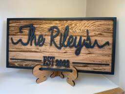 Last Name Sign - Family Welcome Wall Decor Mr & Mrs -Rustic Farmhouse Housewarming Gift Personalized - thumbnail 1