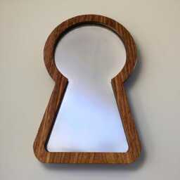 Keyhole Mirror Oak, Walnut, Or Cherry Wood Frame - Custom Sizes Available - thumbnail 4