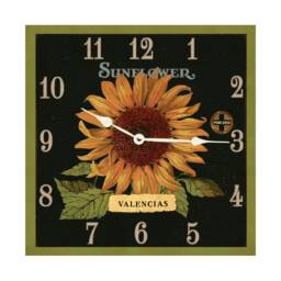 Square Sunflower Clock - Desk Or Mantle Wall Clock - thumbnail 1