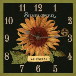 Square Sunflower Clock - Desk Or Mantle Wall Clock - thumbnail 2