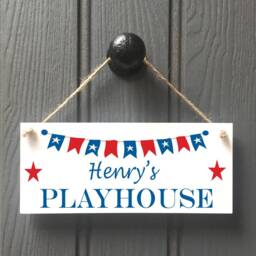 Personalised Playhouse Sign/Kids Playhouse Sign/ Spiel Haus/ Playroom Signs//Elephants, Pink Grey Sign - thumbnail 3
