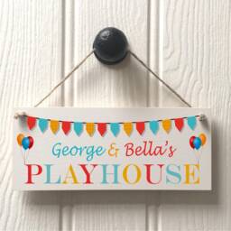 Personalised Playhouse Sign/Kids Playhouse Sign/ Spiel Haus/ Playroom Signs//Elephants, Pink Grey Sign - thumbnail 2