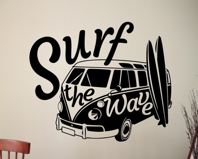 Surf Wall Decal Surfing Sticker Home Interior Design Dorm Room Decoration Bedroom Art Mural Bathroom Decor Removable 4Cexz - image 1