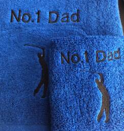 Golf Towel Set/No 1 Dad/ Dad Present/ Gift Set/ Best Fathers Day - thumbnail 1