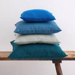Natural Linen Pillow Cover Softened Decorative Cushion Case - thumbnail 2