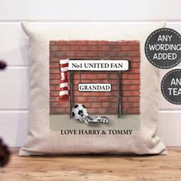Football Gift For Dad Personalised Cushion - Any Team Fan Pillow Grandad Father's Day Present Daddy Gift - thumbnail 3