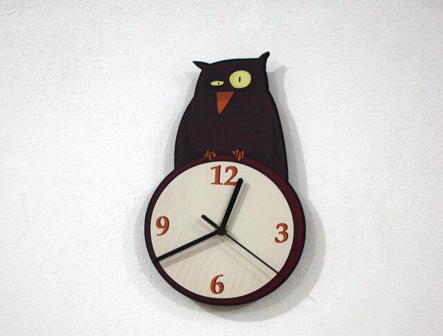 Owl Cartoon - Wall Clock - image 1