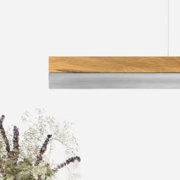 Pendant Lamp - Oak Wood & Stainless Steel Dining Room Gantlights Led - thumbnail 3