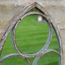 Gothic Arch Small Rustic Pattern Mirror Industrial Hand Forged Metal Outdoor Garden Distressed Vintage 45 X 25 cm - thumbnail 2
