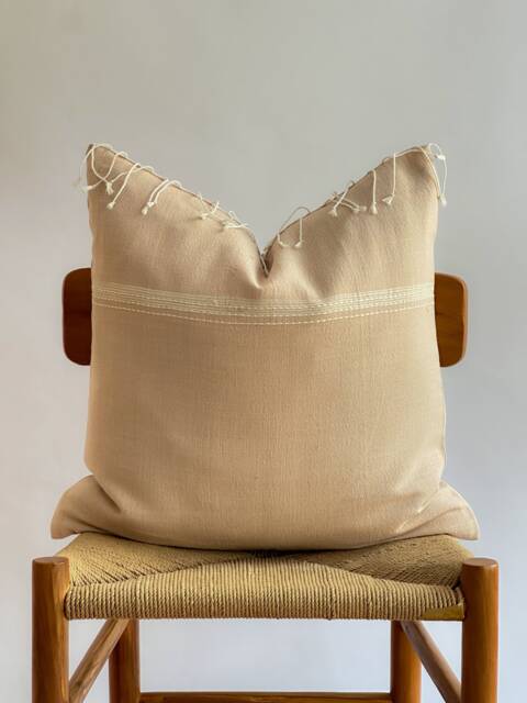 Hand Woven Natural Fiber Pillow Cover - image 1