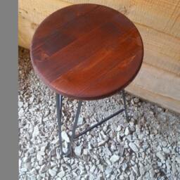 Hairpin Bar Stool Red Oak Top - Custom Heights Available - thumbnail 4