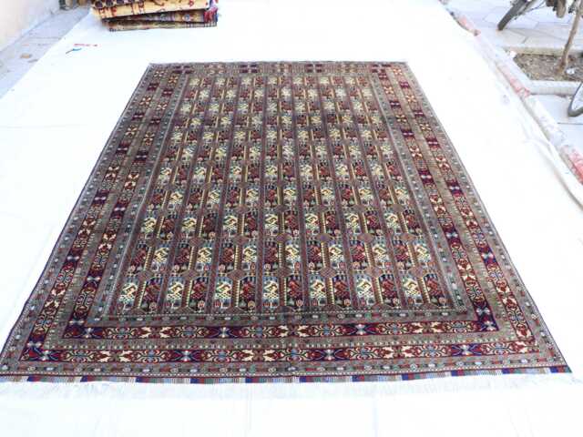 Handwoven Afghan Wool Rug Traditional Geometric Carpet - 295 X 202 cm - image 1