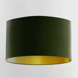 Forest Green Velvet Lampshade With Brushed Gold Lining, Handmade Lampshades, Table Lamp Shade - thumbnail 3