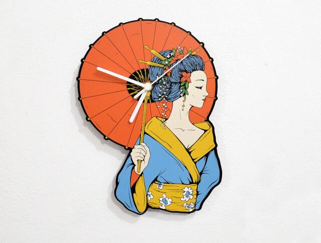 Japan Geisha With Umbrella - Wall Clock - image 1