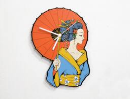 Japan Geisha With Umbrella - Wall Clock - thumbnail 1