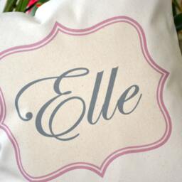 Personalized Baby Pillow, Newborn Gift, Girls Shower Gift For Baby, Name Pink & Grey Idea, New - thumbnail 3