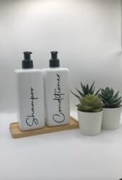 Personalised White Square Soap Dispenser Bottle With Gloss Black Pump 250Ml & 500Ml - thumbnail 1