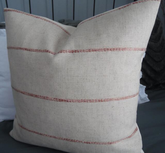 4 Colorsfarmhouse Pillow Cover.slipcover.toss Pillow.linen Blend.chenille Stripe.throw Pillows.slipcovers.pillow Covers - image 1