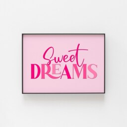 Sweet Dreams Print, Bedroom Decor, Home Prints, Wall Dreams, Over Bed Typography Goodnight Sleep Print - thumbnail 3
