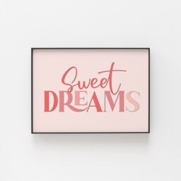 Sweet Dreams Print, Bedroom Decor, Home Prints, Wall Dreams, Over Bed Typography Goodnight Sleep Print - thumbnail 2