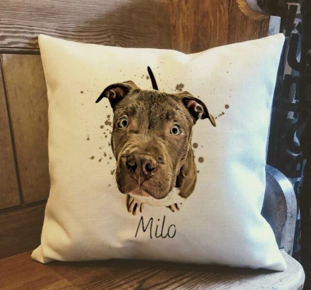 Personalised Staffordshire Bull Terrier Dog Country Canvas Cushion - Custom Owner, Lover Linen Puppy With Inner Filler - image 1