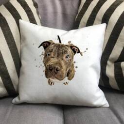Personalised Staffordshire Bull Terrier Dog Country Canvas Cushion - Custom Owner, Lover Linen Puppy With Inner Filler - thumbnail 3