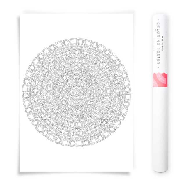 Large Mandala Coloring Pages, Gems Poster, Illustrated Crystals & To Color In, Book Poster Art Print - image 1