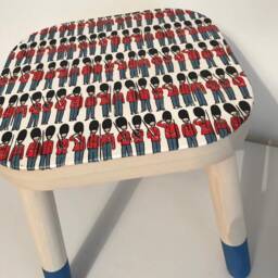 Soldier Stool, Wooden Small Side Table, Cath Kidston, Nursery Furniture, Childrens Bedroom, Handmade, Hand Painted, Home Decor - thumbnail 2