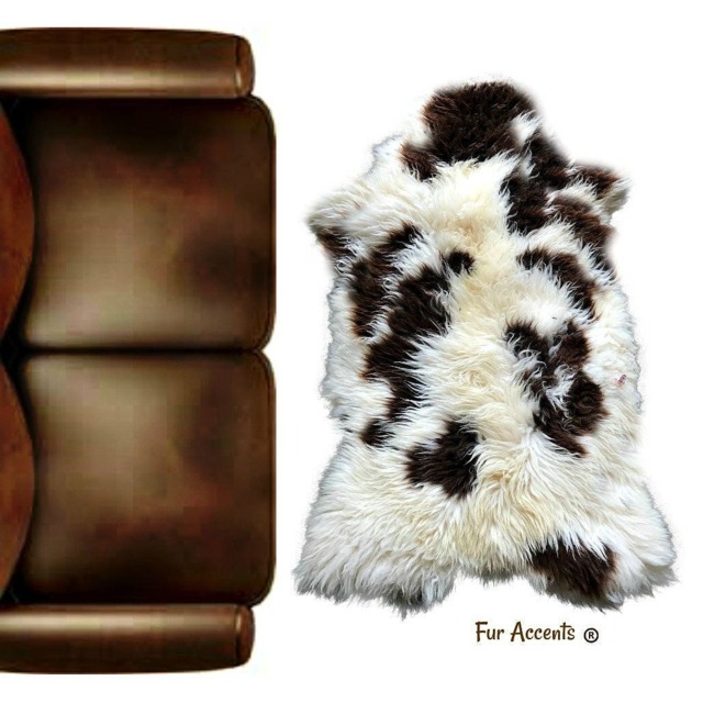 Plush Faux Sheepskin Rug - Shag Throw, Animal Friendly Fur Accents Usa - image 1