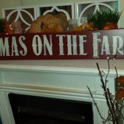 Christmas On The Farm Wood Sign Distressed Extra Large Wall Hanging Primitive Decoration Farmhouse Decor Tree - thumbnail 4