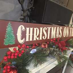 Christmas On The Farm Wood Sign Distressed Extra Large Wall Hanging Primitive Decoration Farmhouse Decor Tree - thumbnail 3