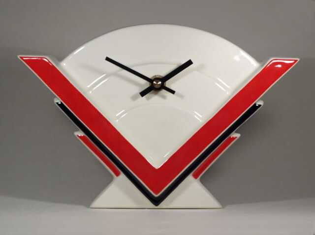 Echo Of Deco British Art Pottery Inspired Marconi 2 Mantel Clock - image 1
